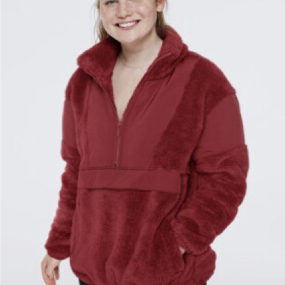 Victoria’s Secret PINK Oversized Teddy Half-Zip Pullover ~ Size: Medium